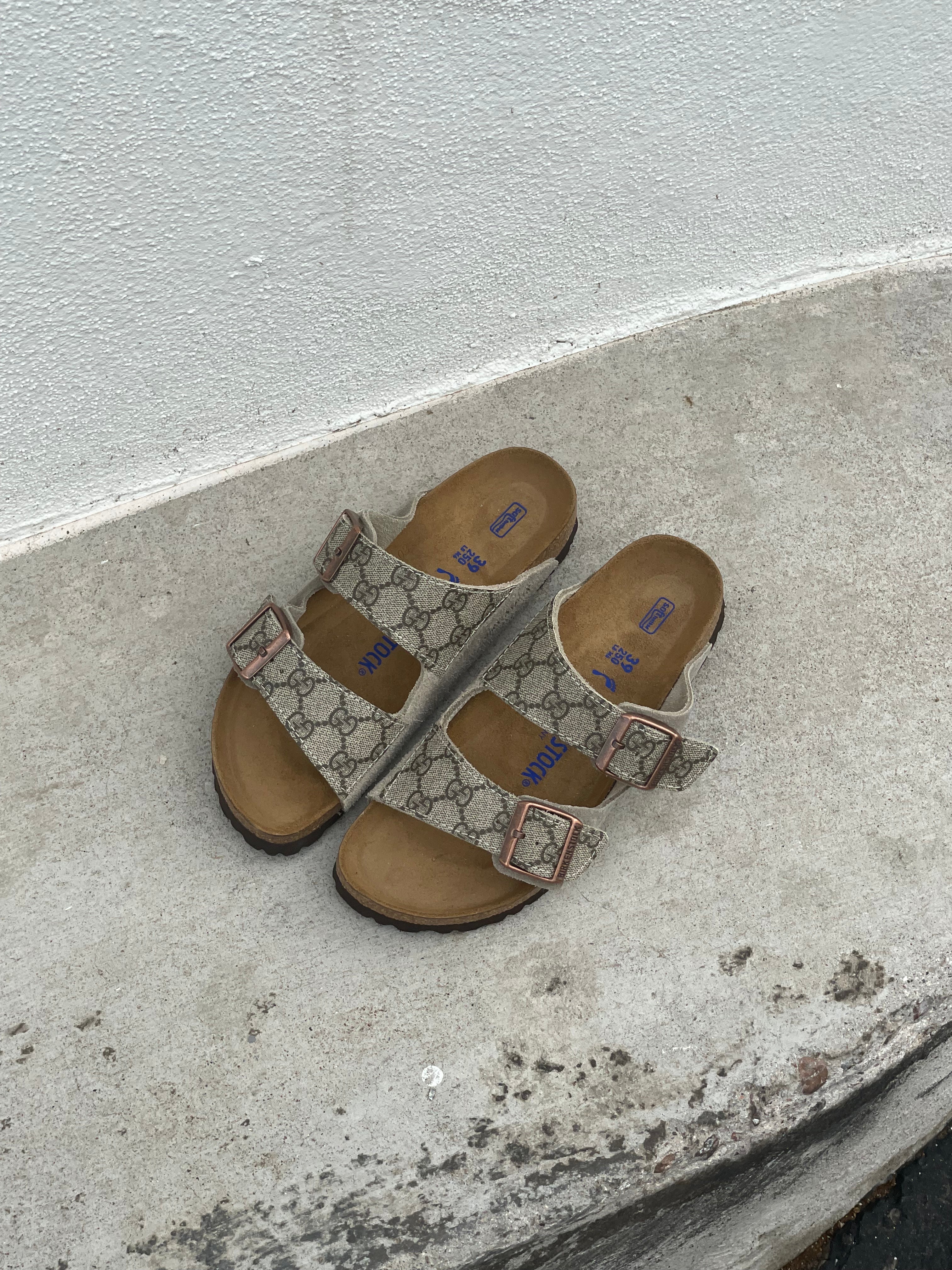 CUSTOM LV BIRKENSTOCK ARIZONA SANDALS 